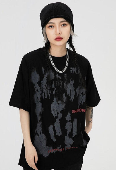 Gölge Temalı Oversize Tasarım T-Shirt